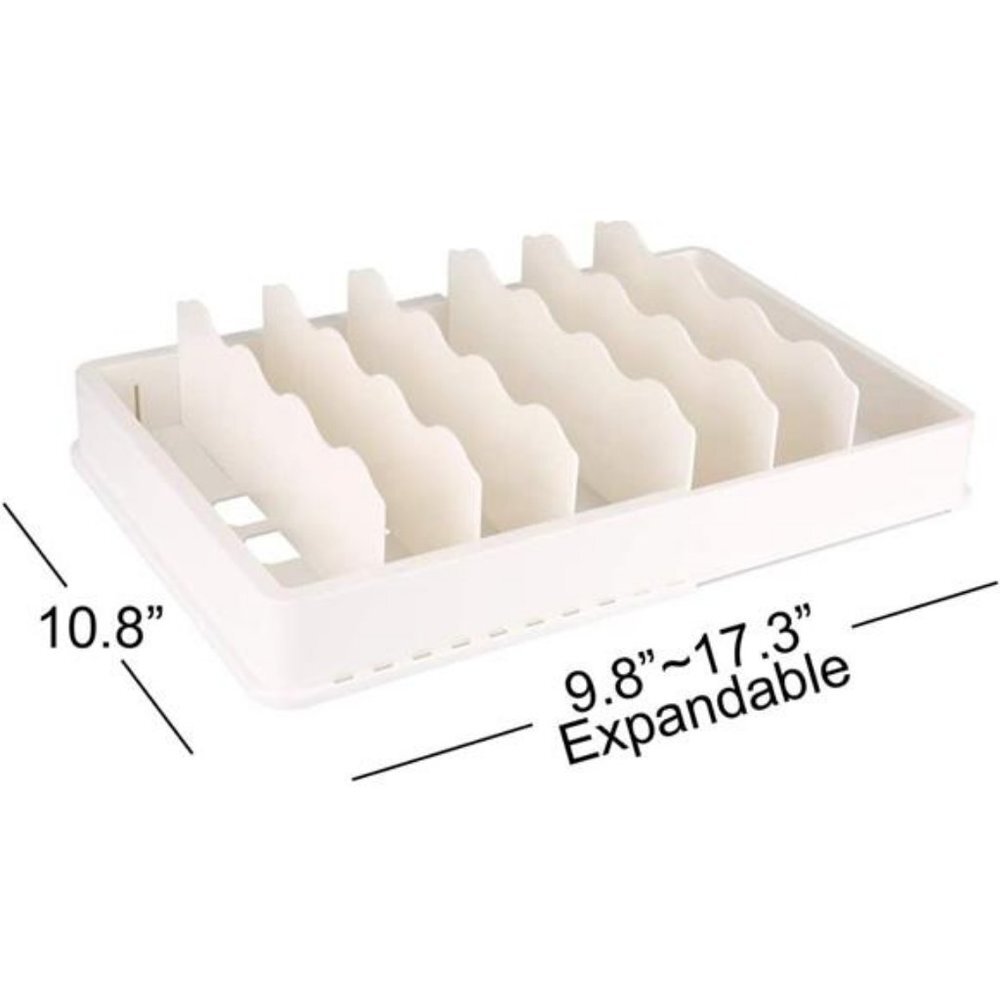 Expandable Food Storage Container Lid Organizer, White